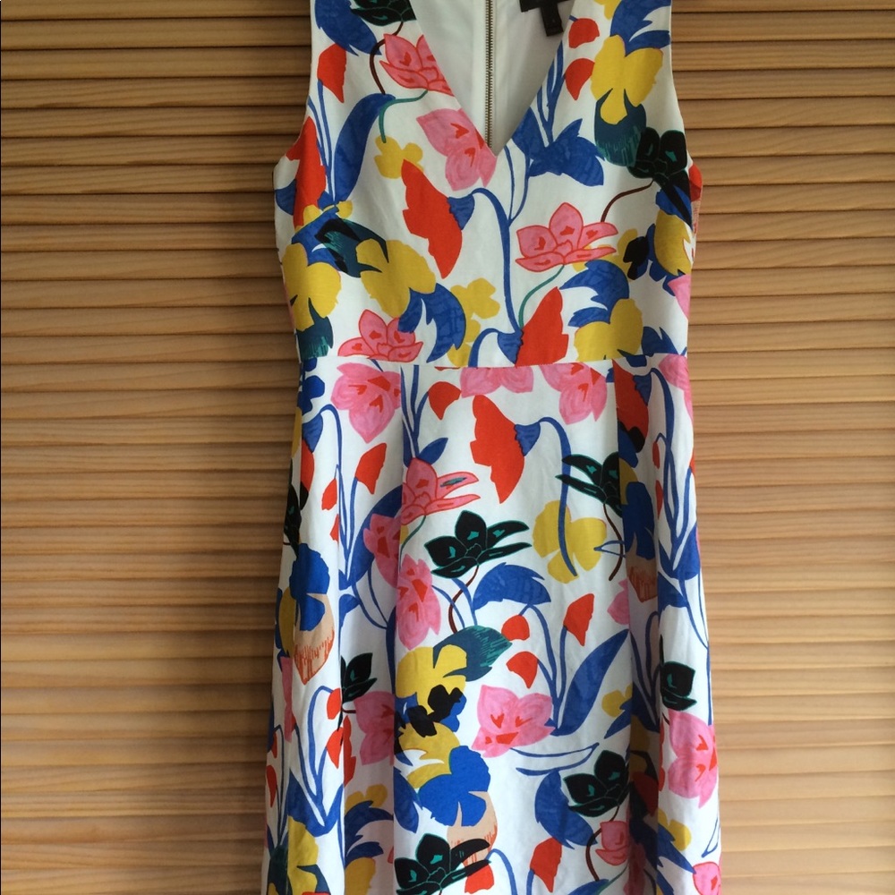 J. Crew bright summery print linen dress
